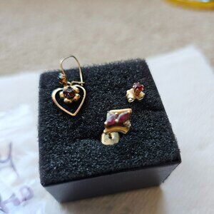 Vintage Ruby miss matched single earring collection